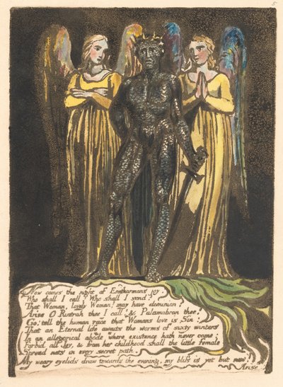 Europa. Una Profezia, Tavola 7, Ora viene la notte... (Bentley 8) da William Blake